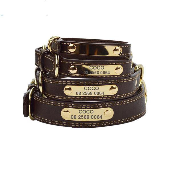 "Stylish and durable leather dog collar from Gentle Dog Store, perfect for comfort and everyday use."